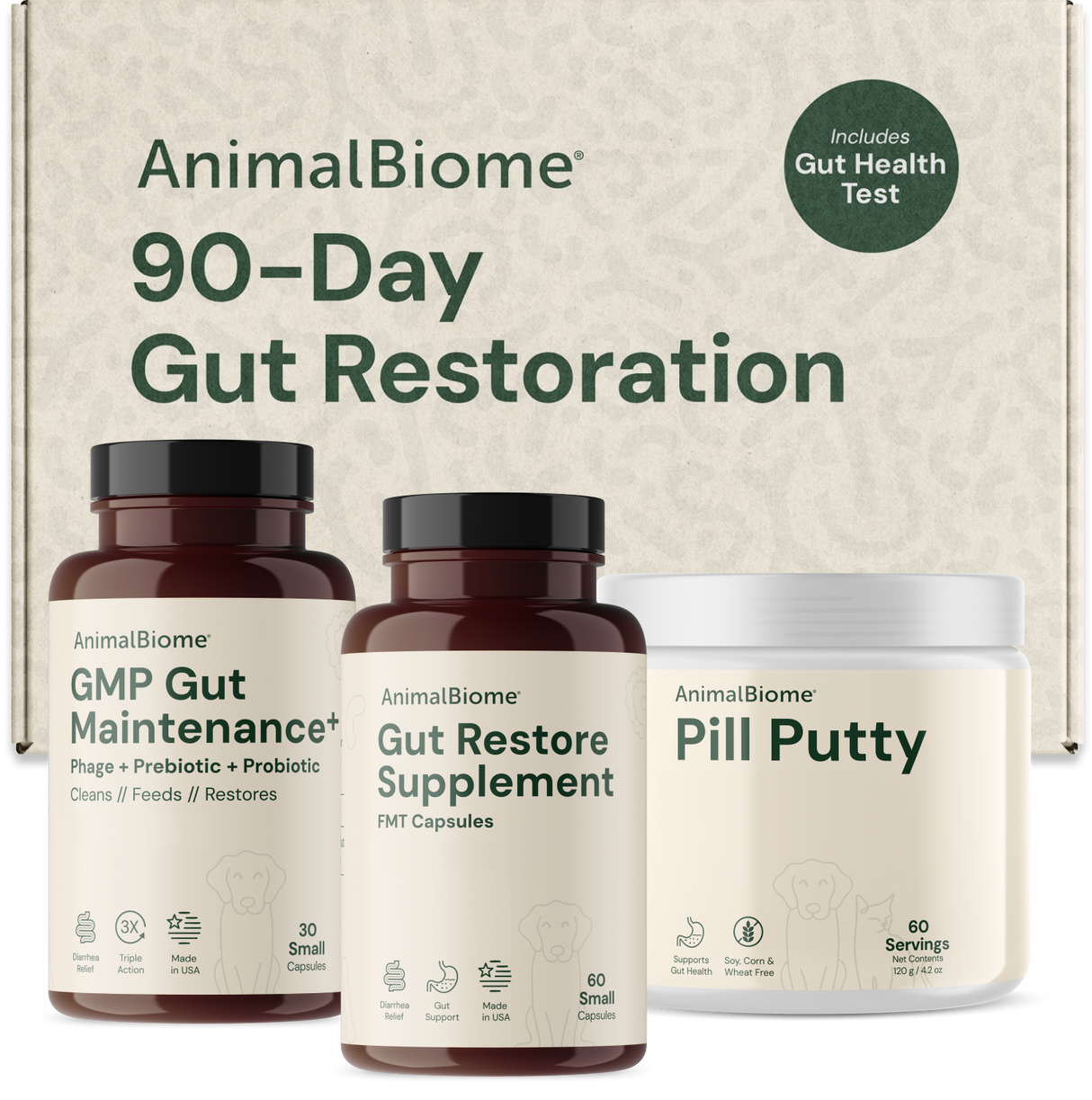 90-Day Gut Restoration for Extra Large Dogs with Testing - Salmon