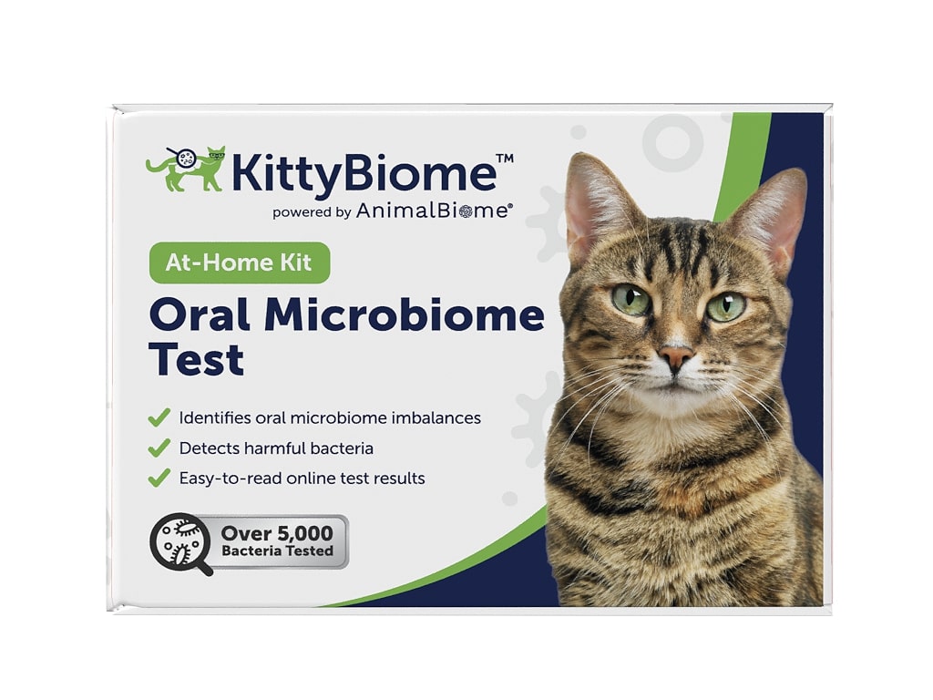 Box of KittyBiome Oral Microbiome Test on a white background