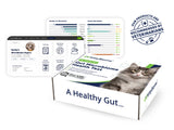 KittyBiome Gut Microbiome Health Test box with screenshots of digital report and a "Recommended by Veterinarians" stamp